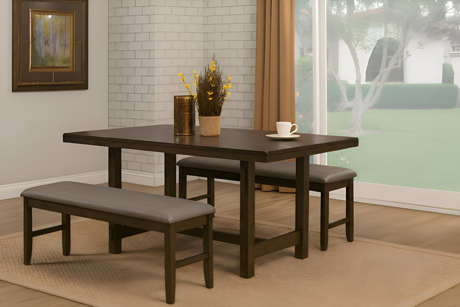 Emery Dining Table, Walnut - Alpine Furniture