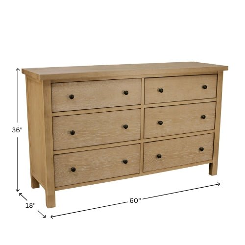 Emilia Six Drawer Dresser - Alpine Furniture