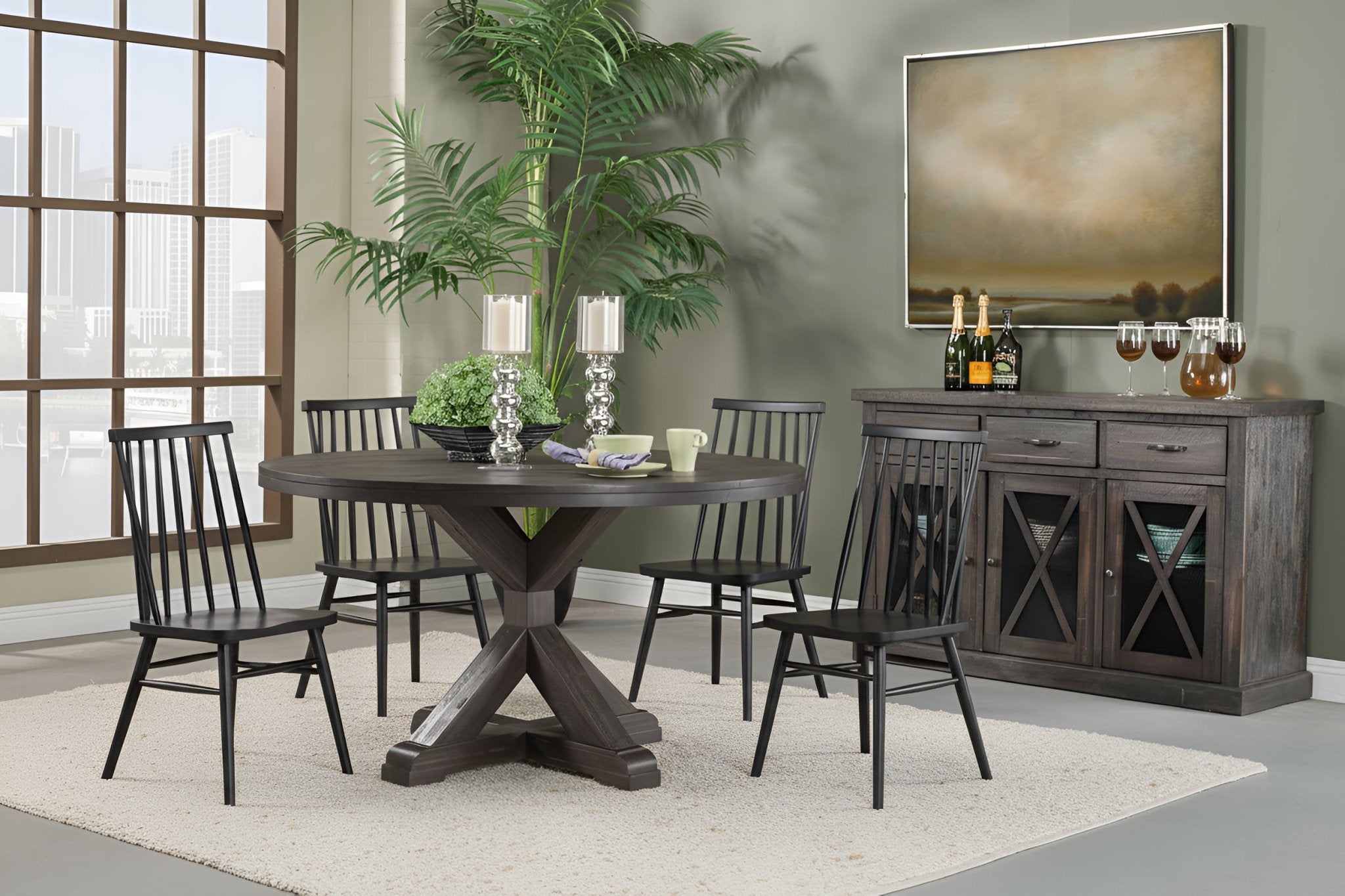 Felix Windsor Side Chairs, Set of 2 in Black | Alpine – Alpine