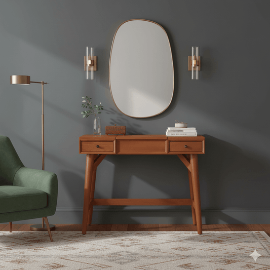 Flynn Bedroom Vanity, Chestnut - Alpine Furniture