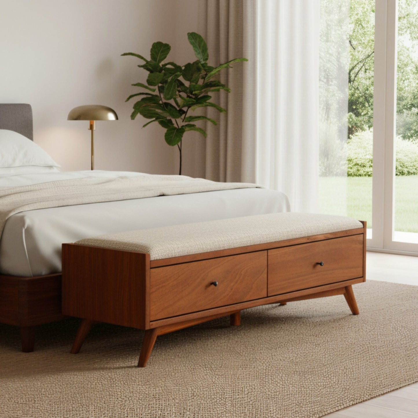 Flynn Bench, Chestnut - Alpine Furniture