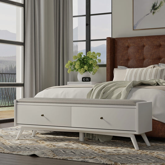 Flynn Bench, White - Alpine Furniture