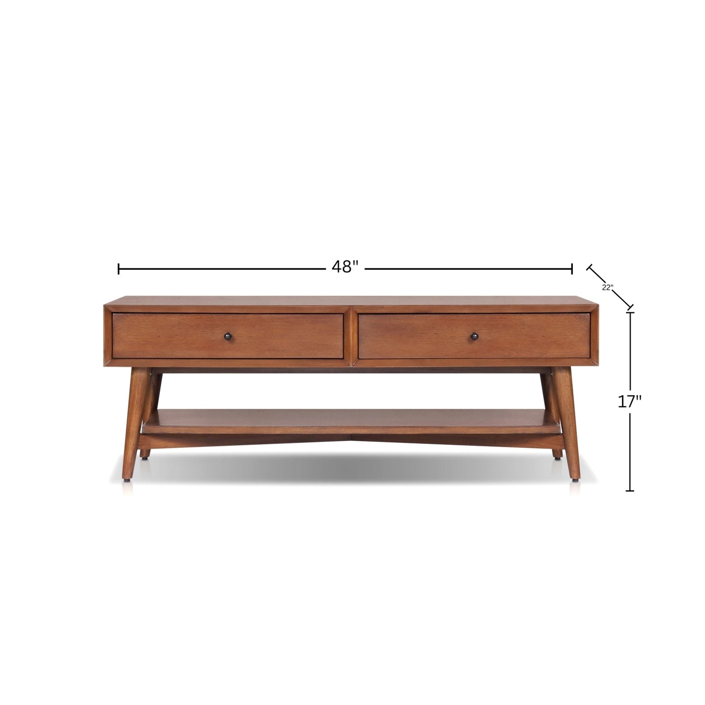 Flynn Coffee Table, Chestnut - Alpine Furniture