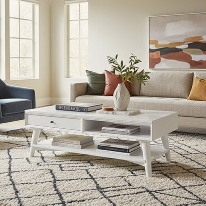 Flynn Coffee Table, White - Alpine Furniture