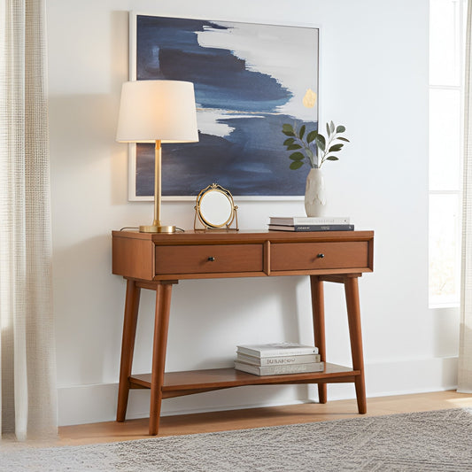 Flynn Console Table, Chestnut - Alpine Furniture