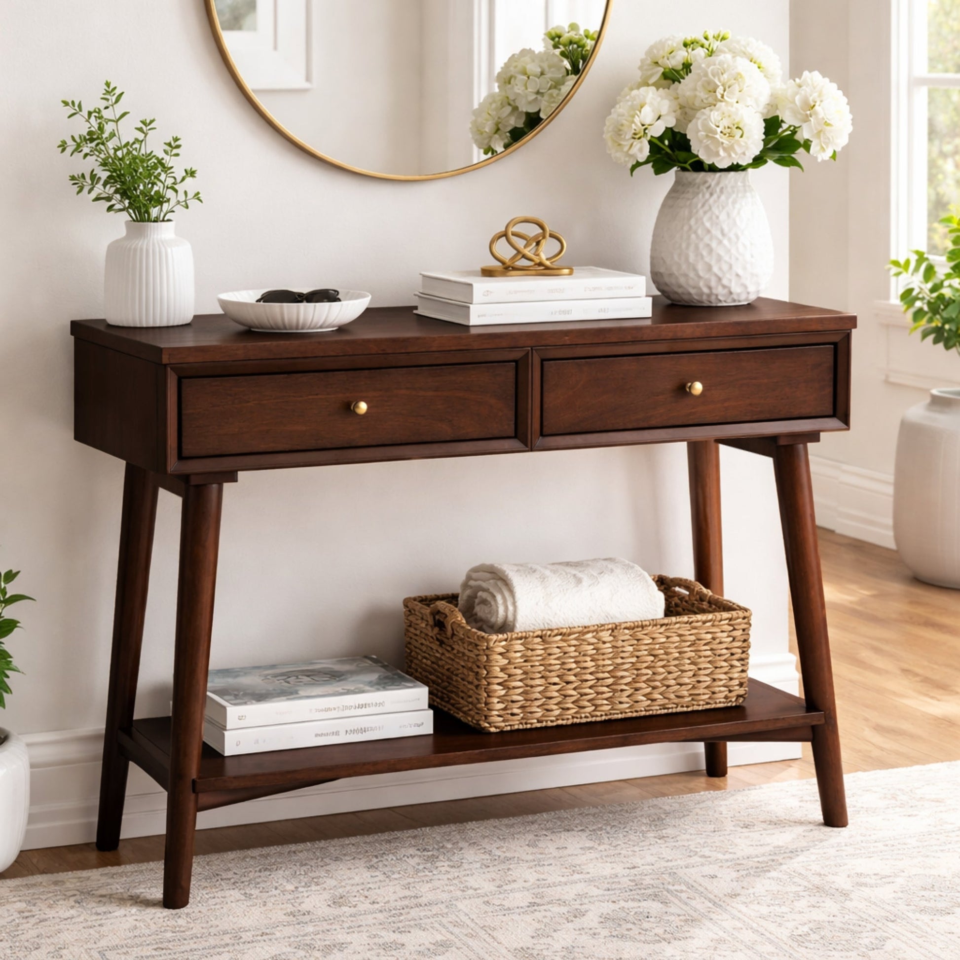 Flynn Console Table, Walnut - Alpine Furniture