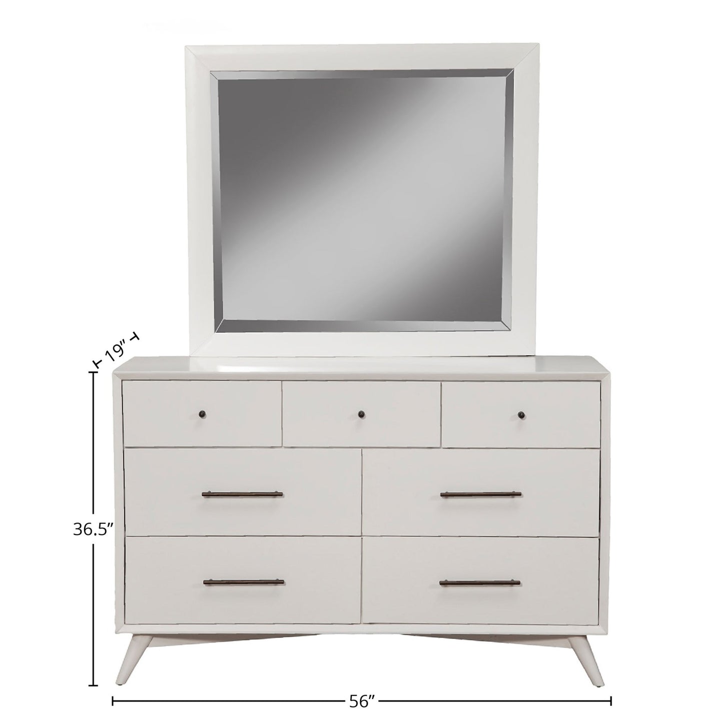 Flynn Dresser, White - Alpine Furniture