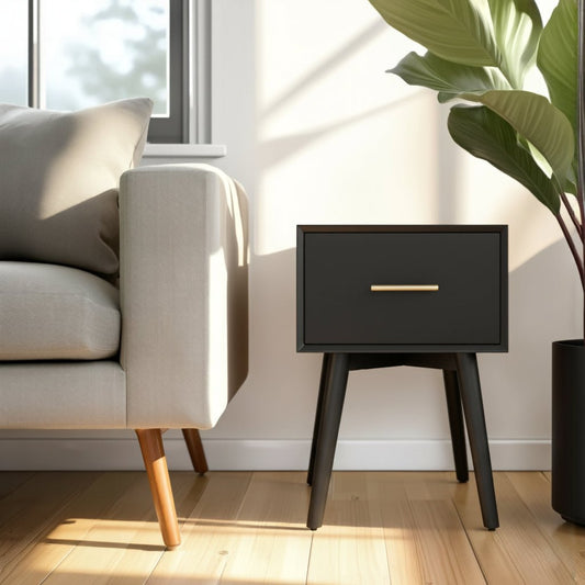 Flynn End Table, Black - Alpine Furniture