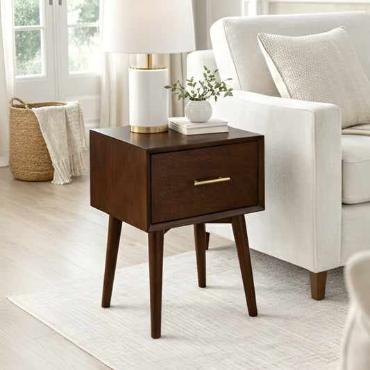 Flynn End Table, Walnut - Alpine Furniture