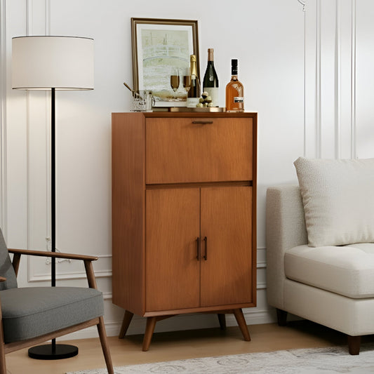Flynn Large Bar Cabinet, Chestnut - Alpine Furniture