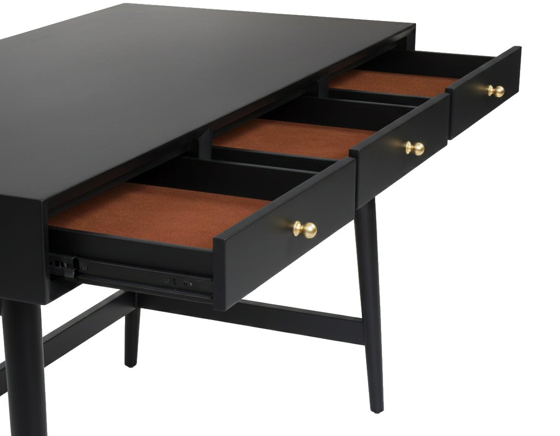 Flynn Large Desk, Black - Alpine Furniture