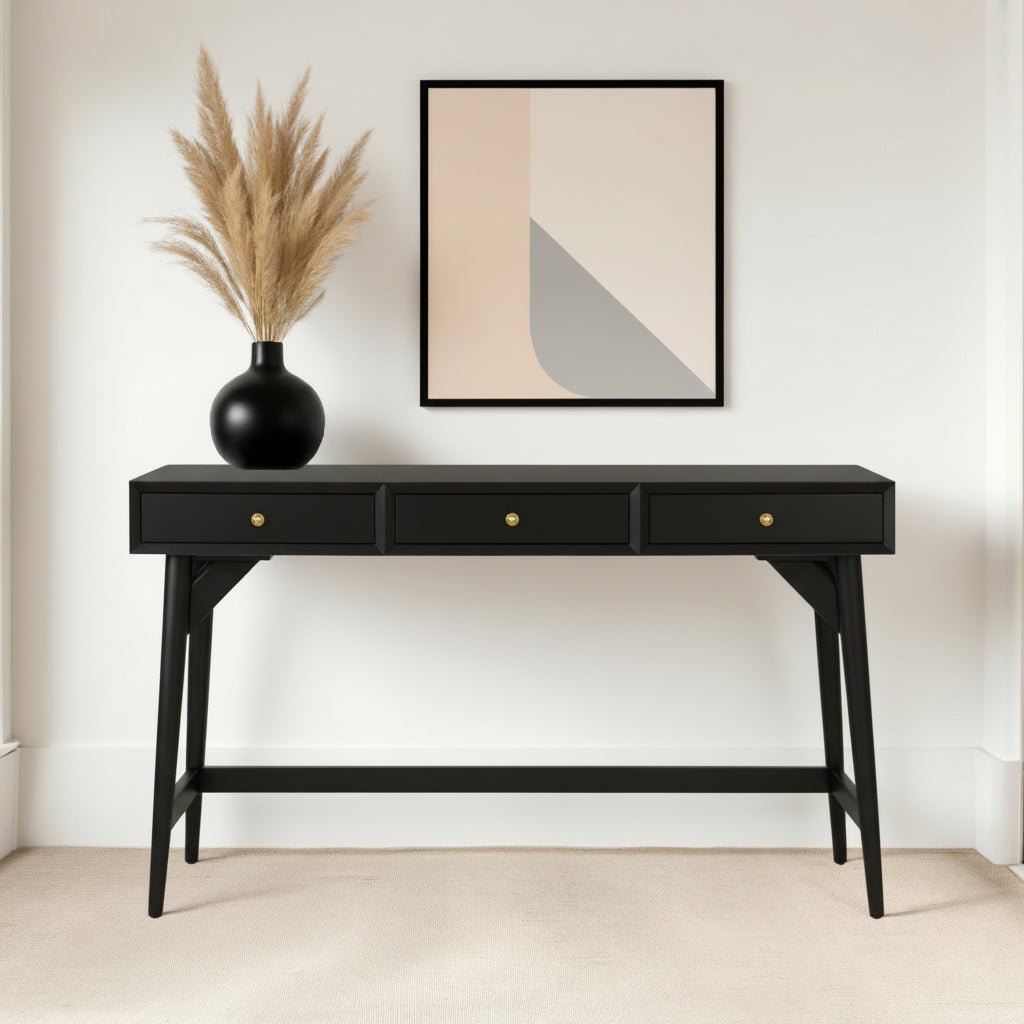 Flynn Large Desk, Black - Alpine Furniture