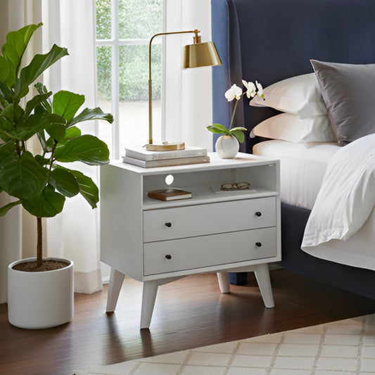 Flynn Large Nightstand, White - Alpine Furniture