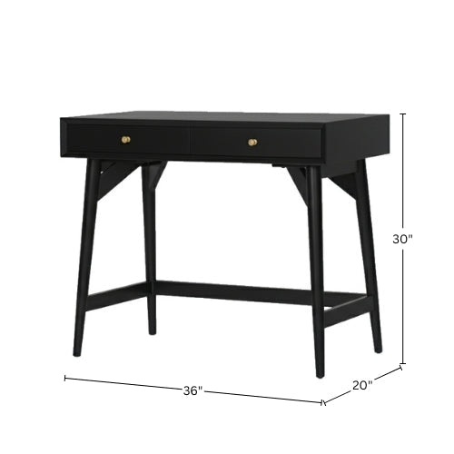 Flynn Mini Desk, Black - Alpine Furniture