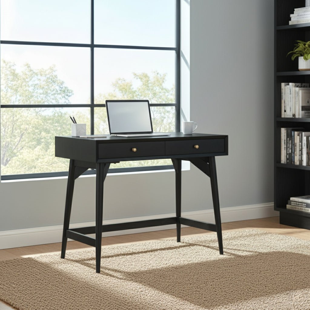 Flynn Mini Desk, Black - Alpine Furniture