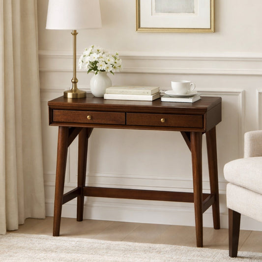 Flynn Mini Desk, Walnut - Alpine Furniture