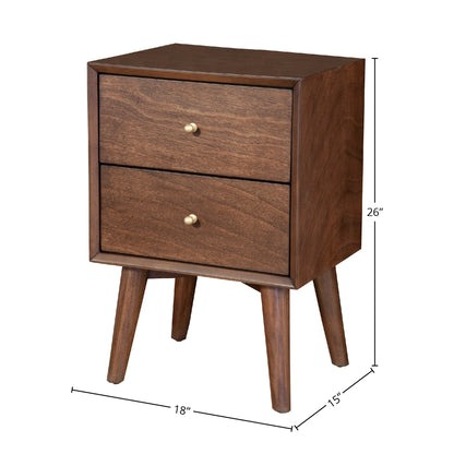 Flynn Nightstand, Walnut - Alpine Furniture