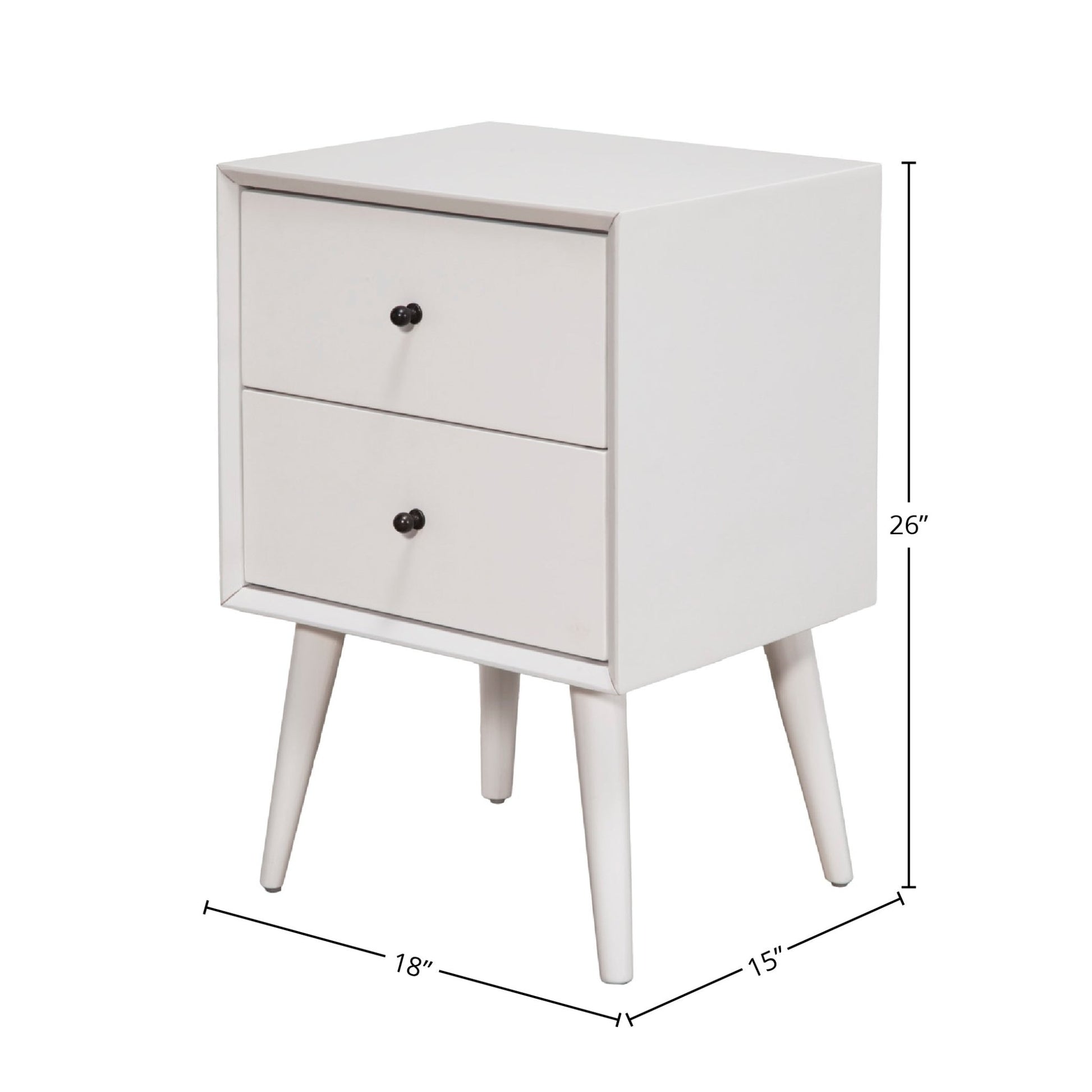 Flynn Nightstand, White - Alpine Furniture