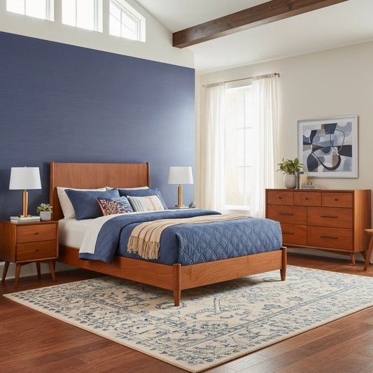 Flynn Platform Bed, Chestnut - Alpine Furniture