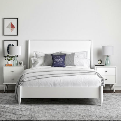 Flynn Platform Bed, White - Alpine Furniture