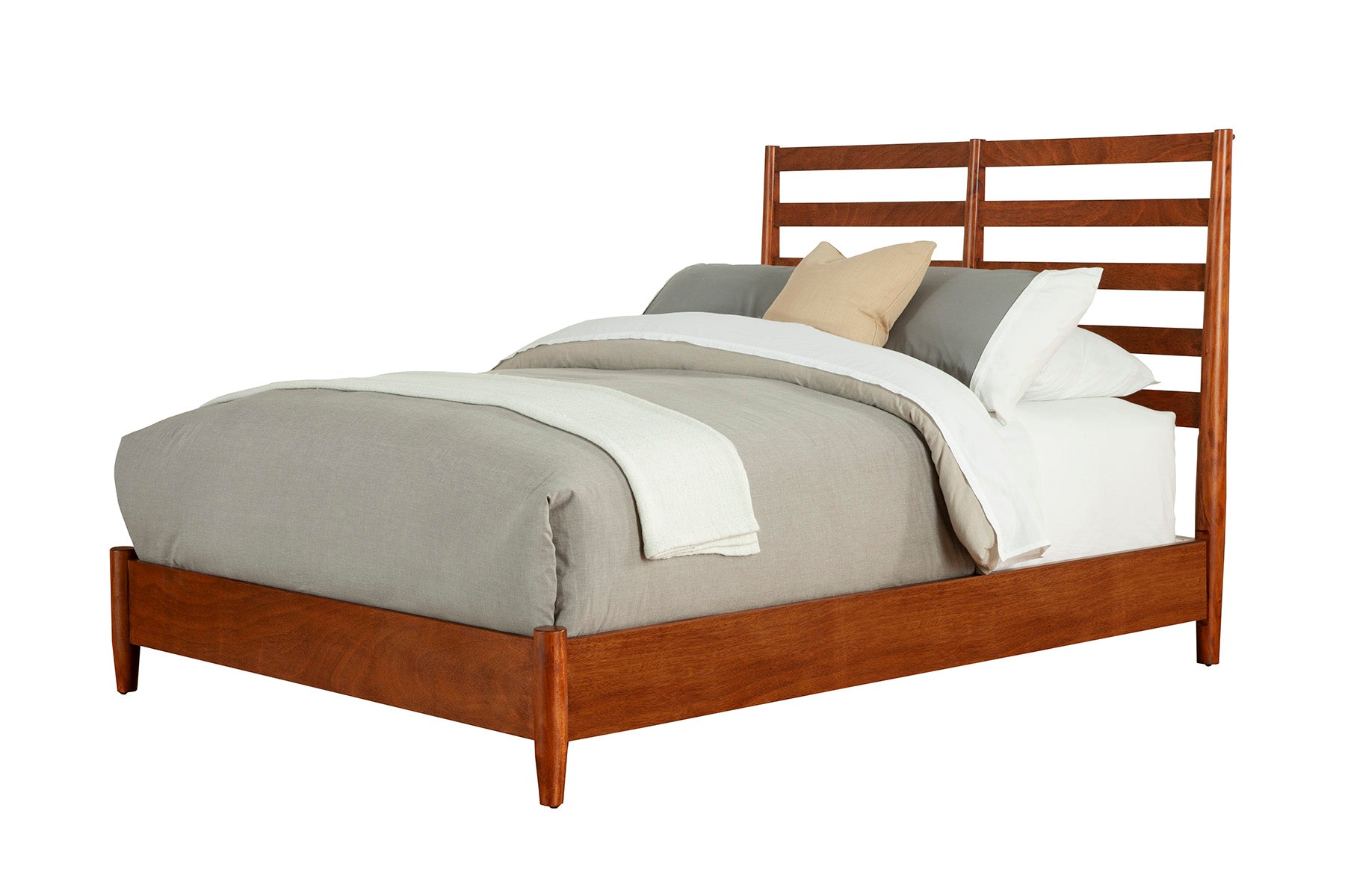 Flynn Retro Bed, Acorn - Alpine Furniture