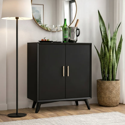 Flynn Small Bar Cabinet, Black - Alpine Furniture