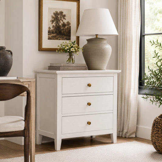 Fuller Two Drawer Nightstand, Coconut Milk - Alpine Furniture