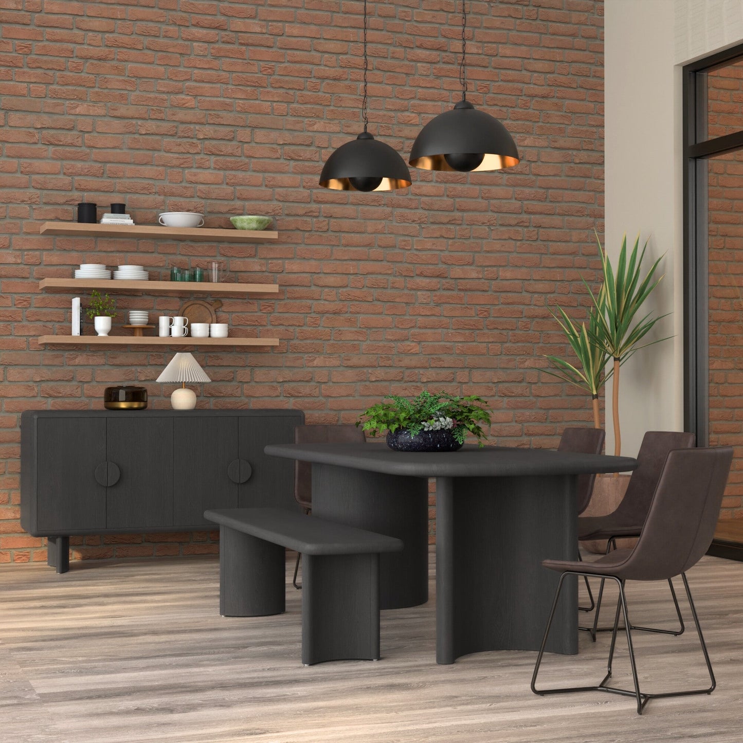 Gabrielle Dining Table, Black - Alpine Furniture