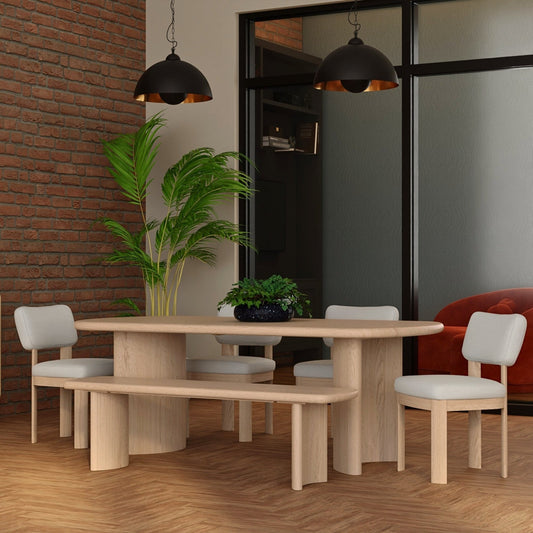 Gabrielle Dining Table, Light Oak - Alpine Furniture