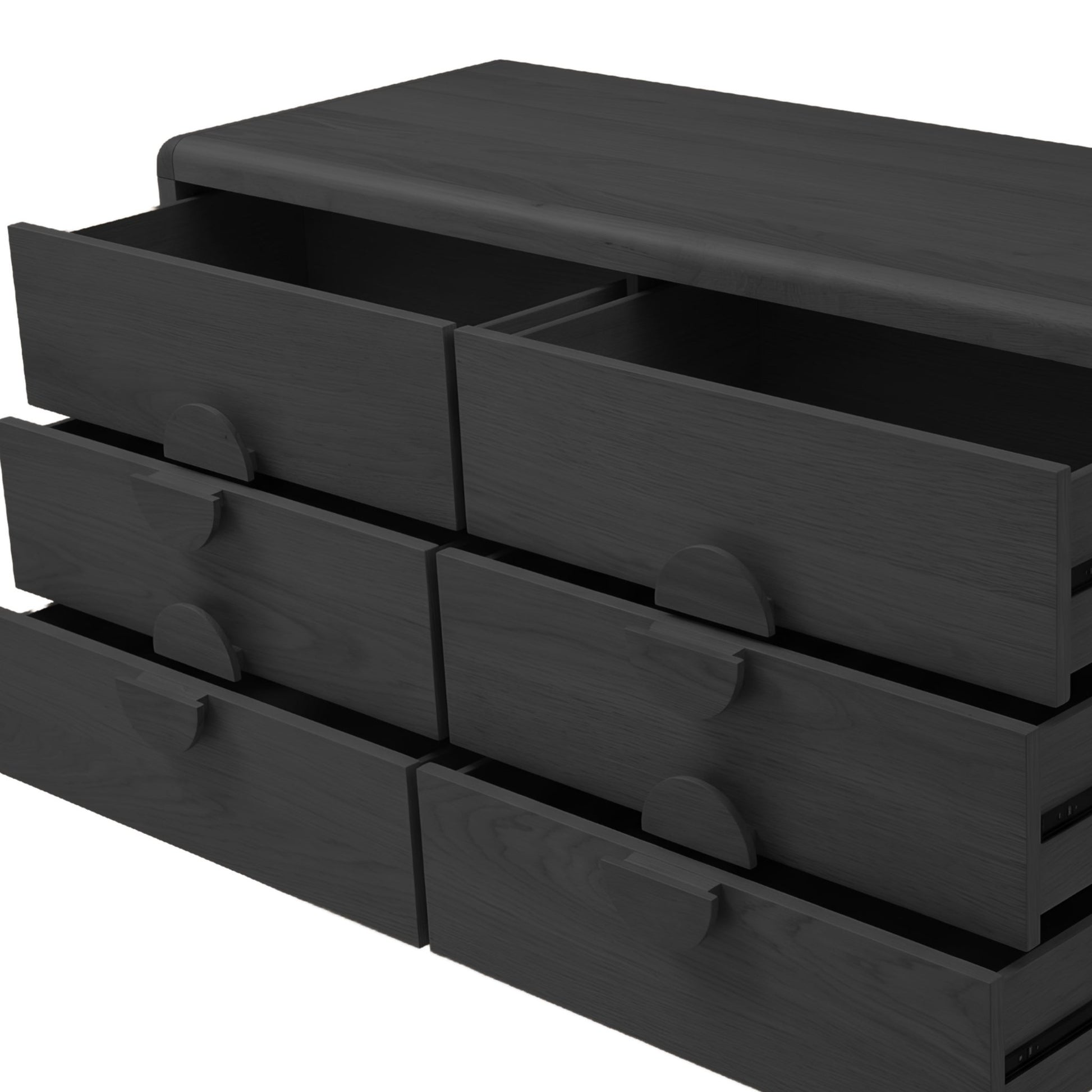Gabrielle Black 6 Drawer Dresser, Transitional Drawers from Alpine