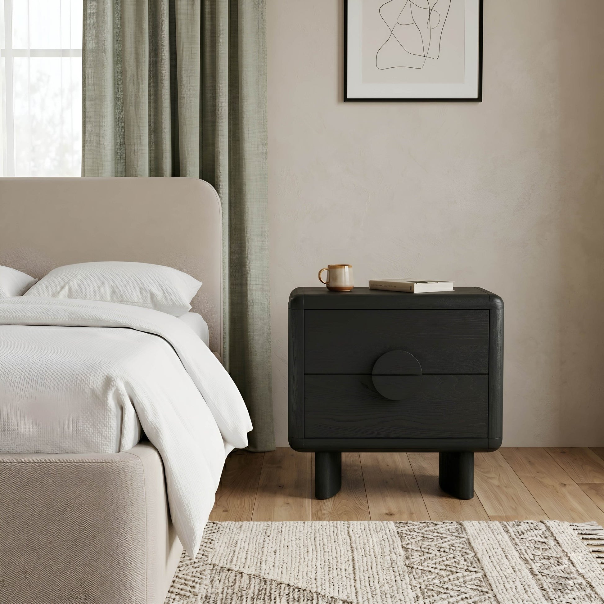 Gabrielle Nightstand, Black - Alpine Furniture