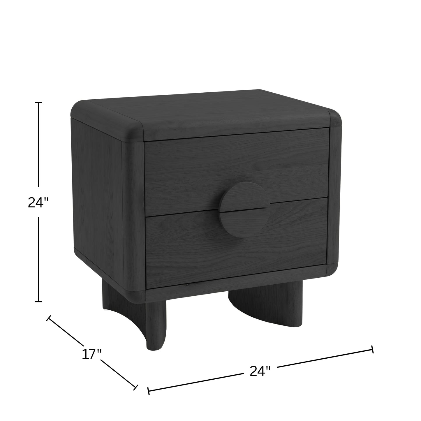 Gabrielle Nightstand, Black - Alpine Furniture