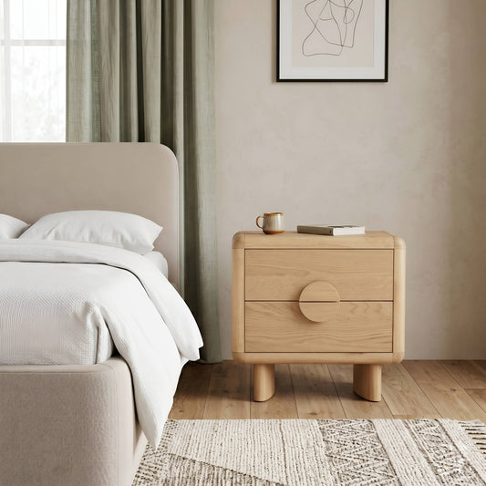 Gabrielle Nightstand, Light Oak - Alpine Furniture
