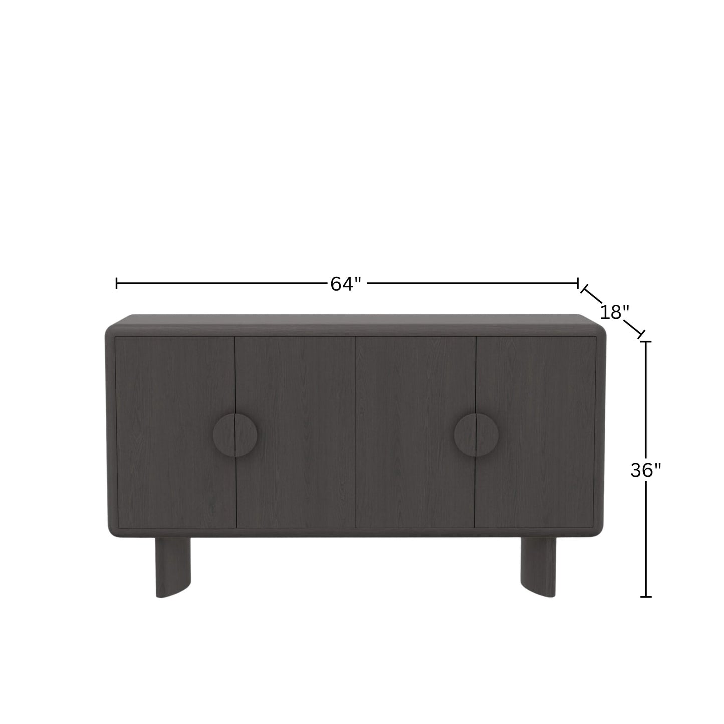 Gabrielle Sideboard, Black - Alpine Furniture