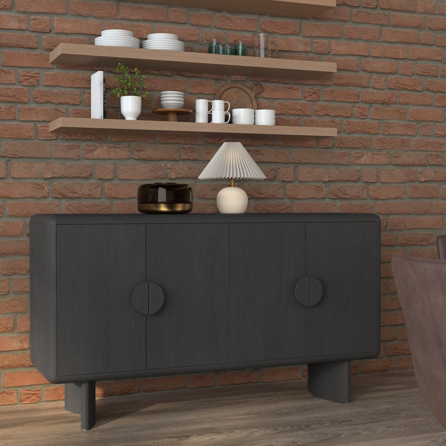 Gabrielle Sideboard, Black - Alpine Furniture