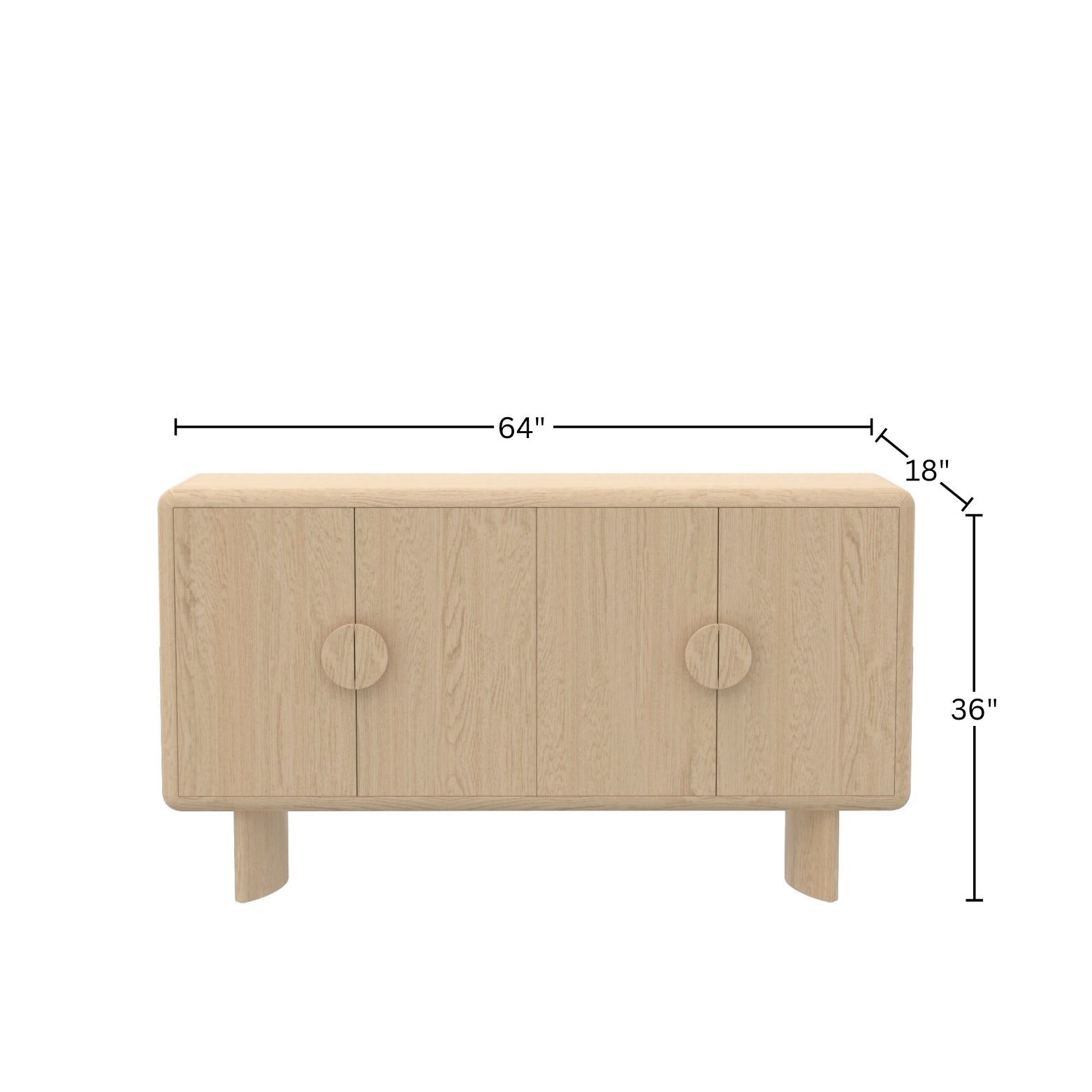 Gabrielle Sideboard, Light Oak - Alpine Furniture