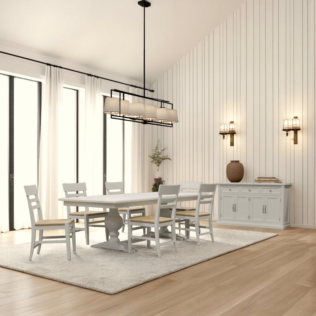 Hampton Rectangular Dining Table with Turned Pedestal Base – Alpine ...