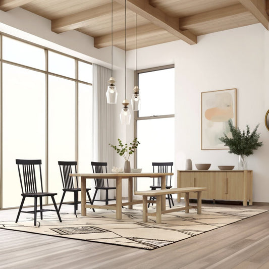 Hudson Dining Table, Light Oak - Alpine Furniture