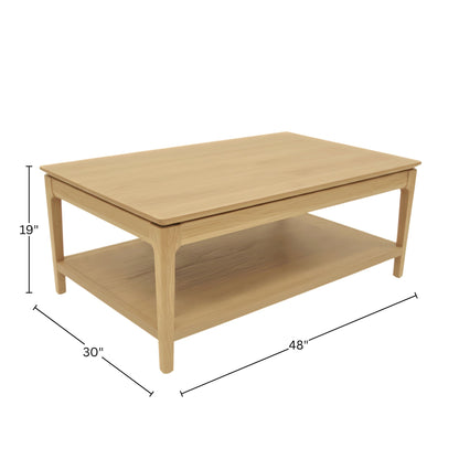 June Coffee Table, Light Oak - Alpine Furniture