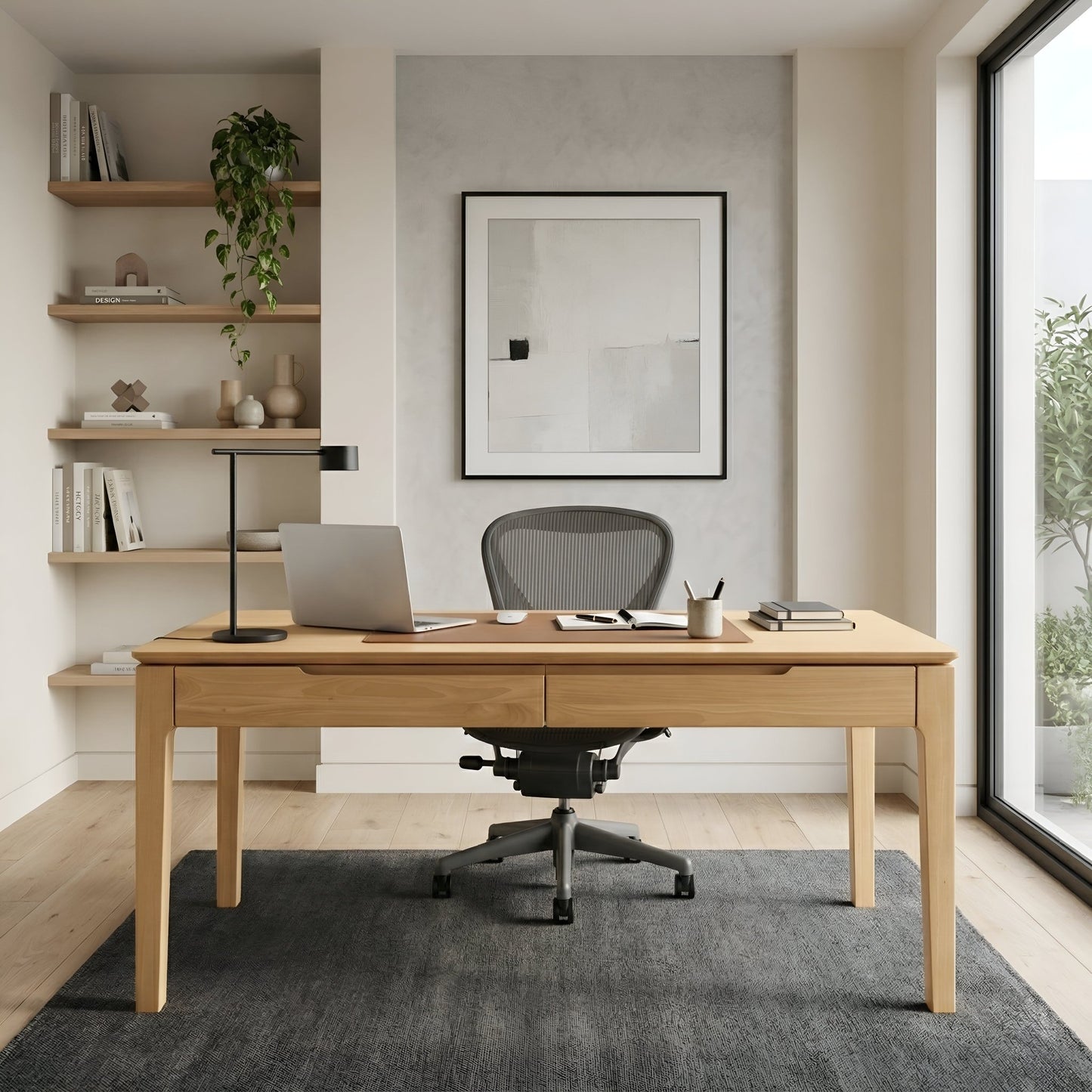 June Desk, Light Oak - Alpine Furniture
