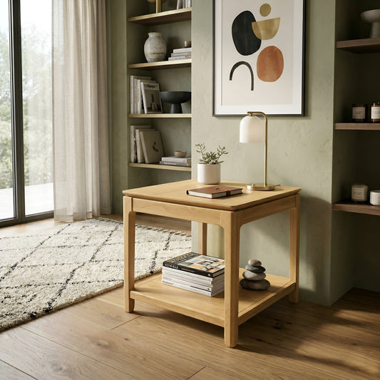 June End Table, Light Oak - Alpine Furniture