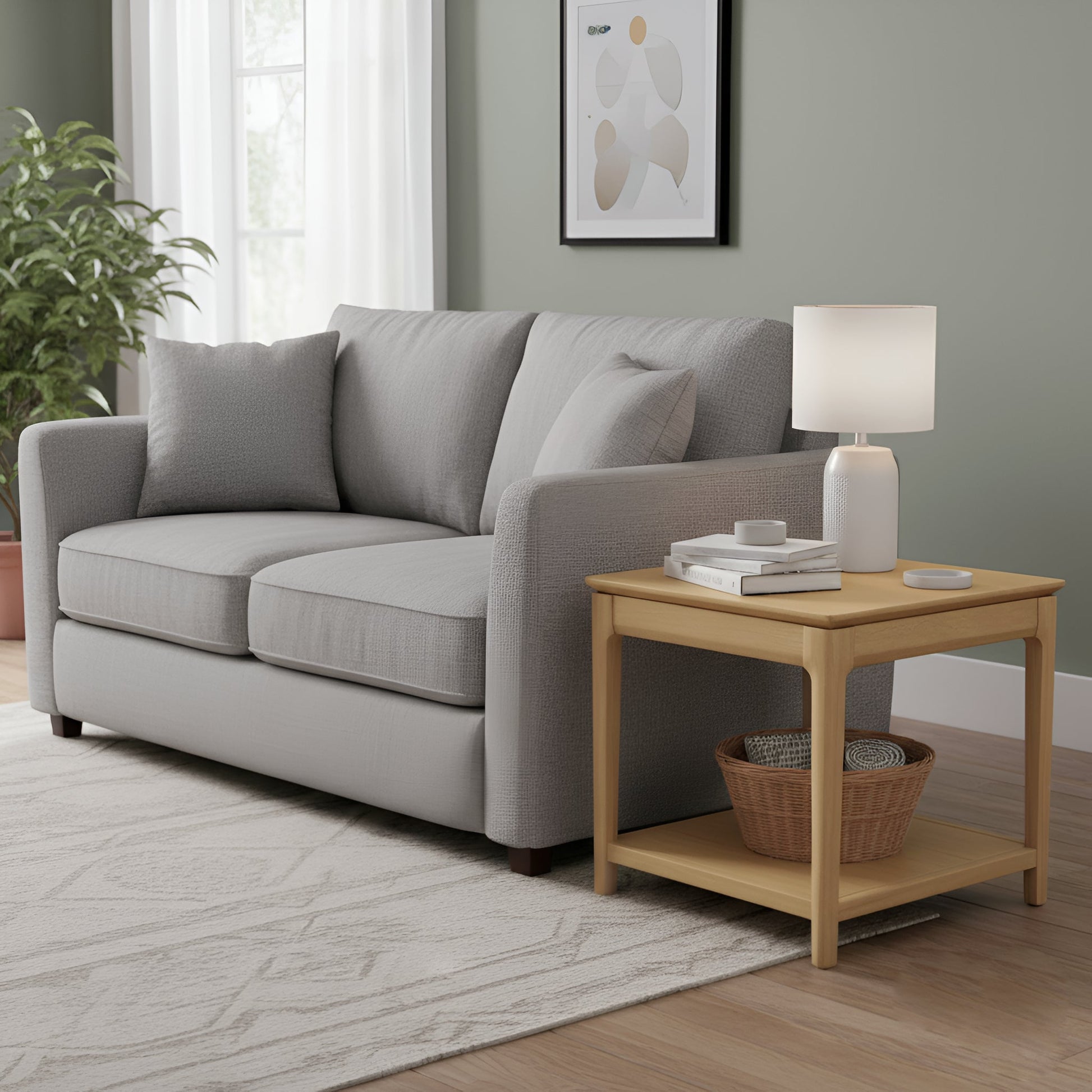June End Table, Light Oak - Alpine Furniture