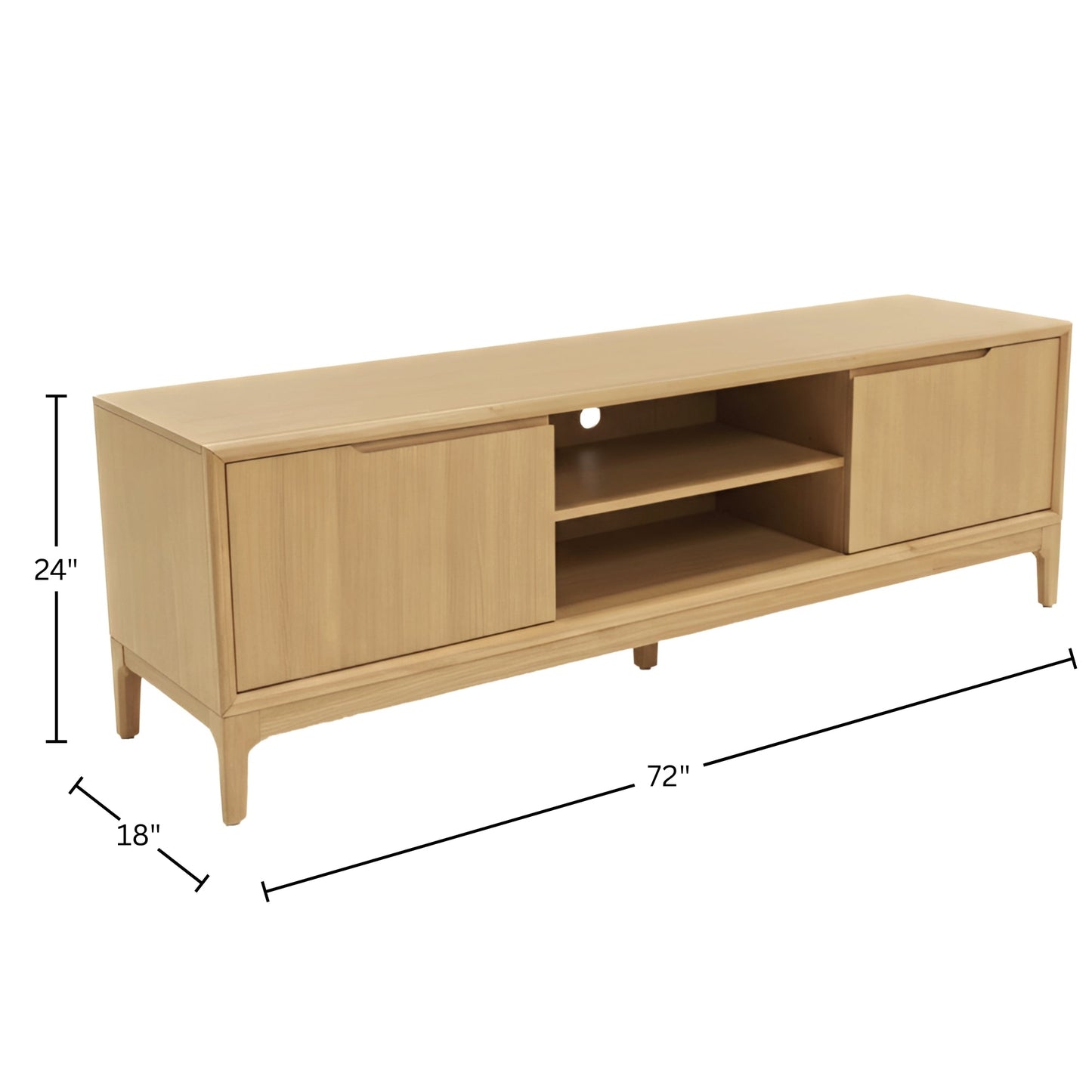 June TV Console, Light Oak - Alpine Furniture