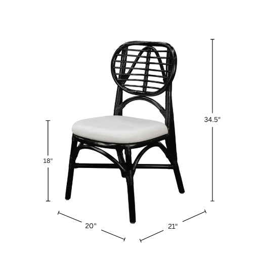 Kaya Rattan Dining Chair - Black (Set of 2) - Alpine Furniture