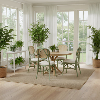 Kaya Rattan Dining Chair - Green (Set of 2) - Alpine Furniture