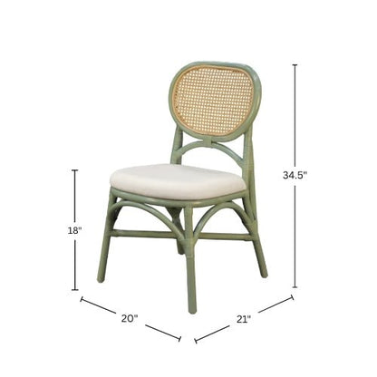 Kaya Rattan Dining Chair - Green (Set of 2) - Alpine Furniture