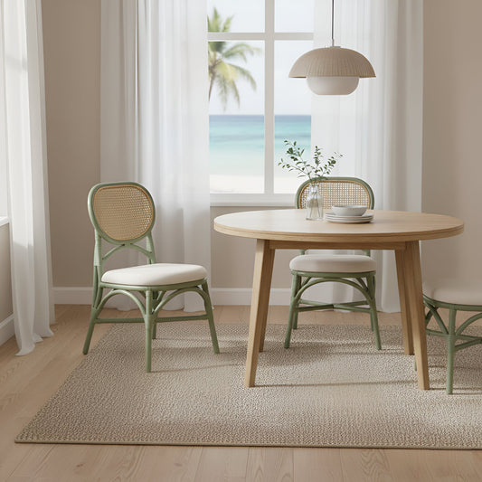 Kaya Rattan Dining Chair - Green (Set of 2) - Alpine Furniture