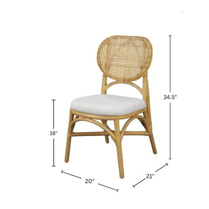 Kaya Rattan Dining Chair - Natural (Set of 2) - Alpine Furniture