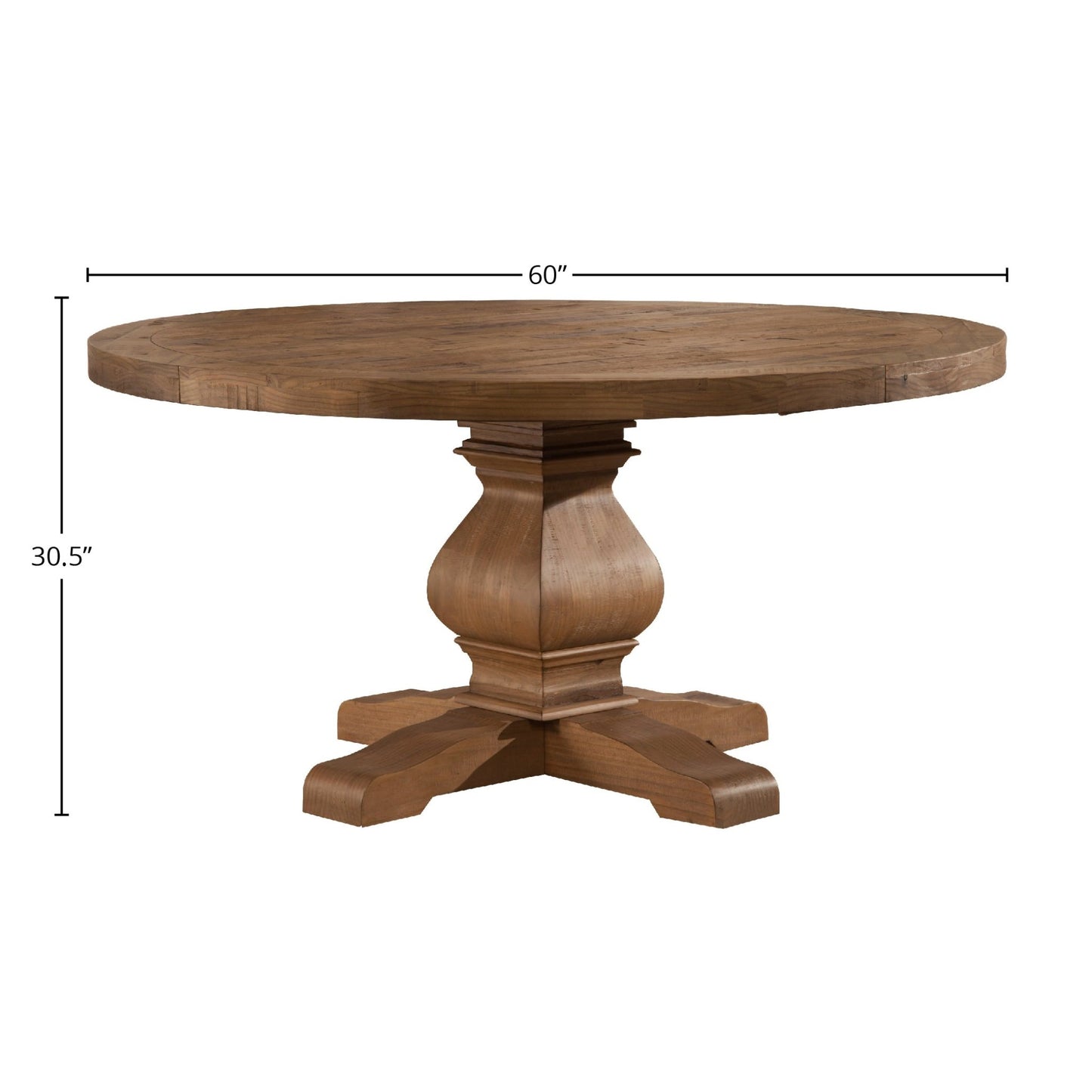 Kensington Round Dining Table, Reclaimed Natural - Alpine Furniture