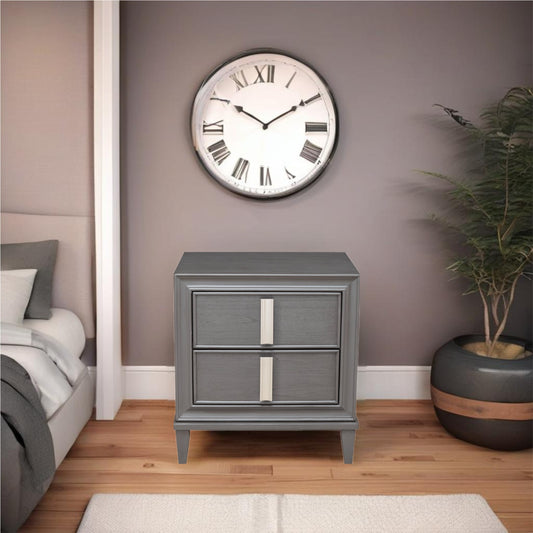 Lorraine Nightstand, Dark Grey - Alpine Furniture